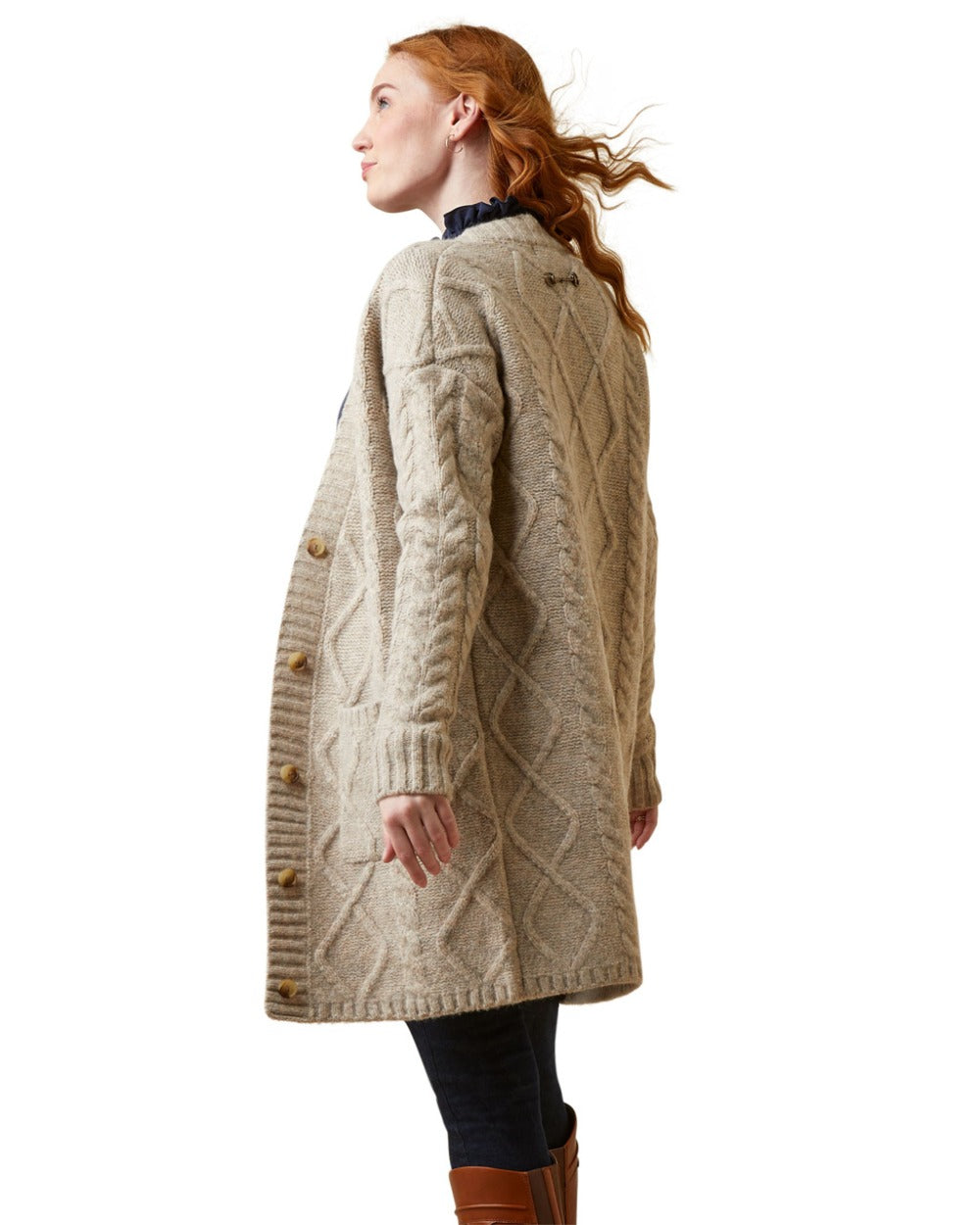 Ariat Womens Colma Cardigan in Oatmeal 