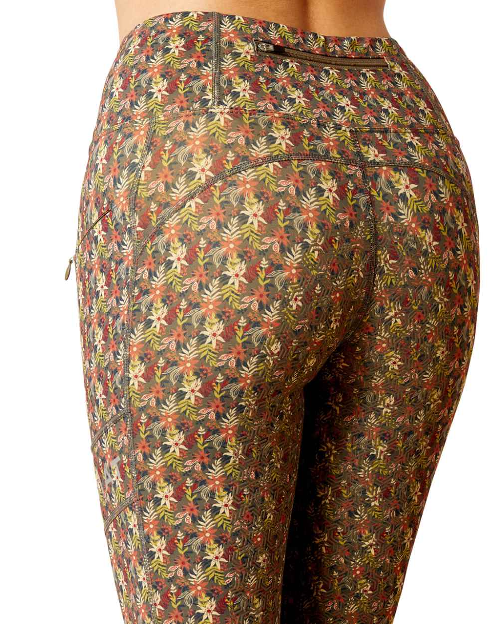 Ariat Womens Eos Print Full Seat Tights in Canteen Floral 