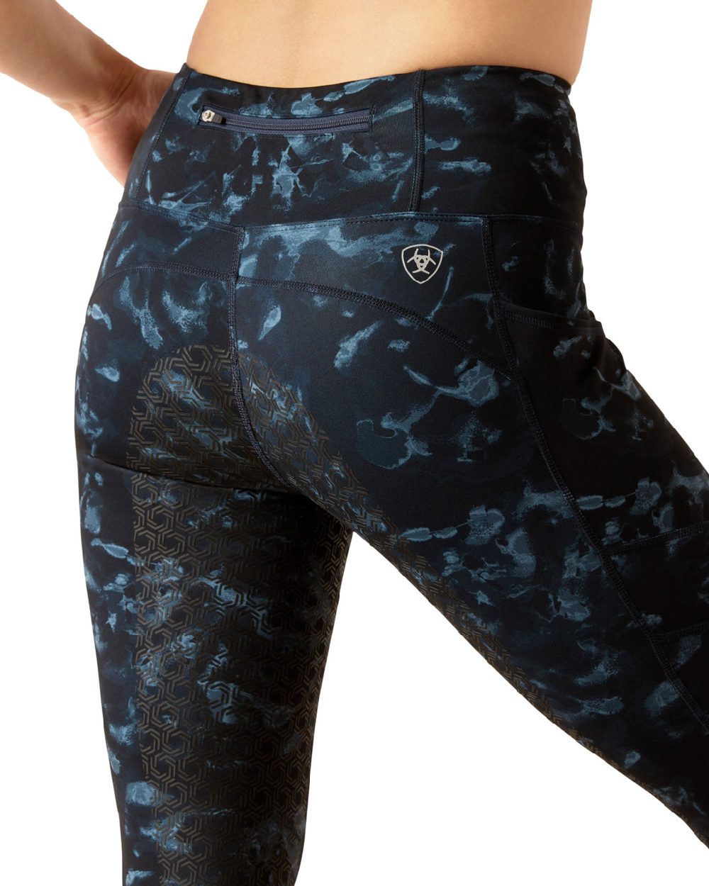 Ariat Womens Eos Print Full Seat Tights in Stormy Skies 