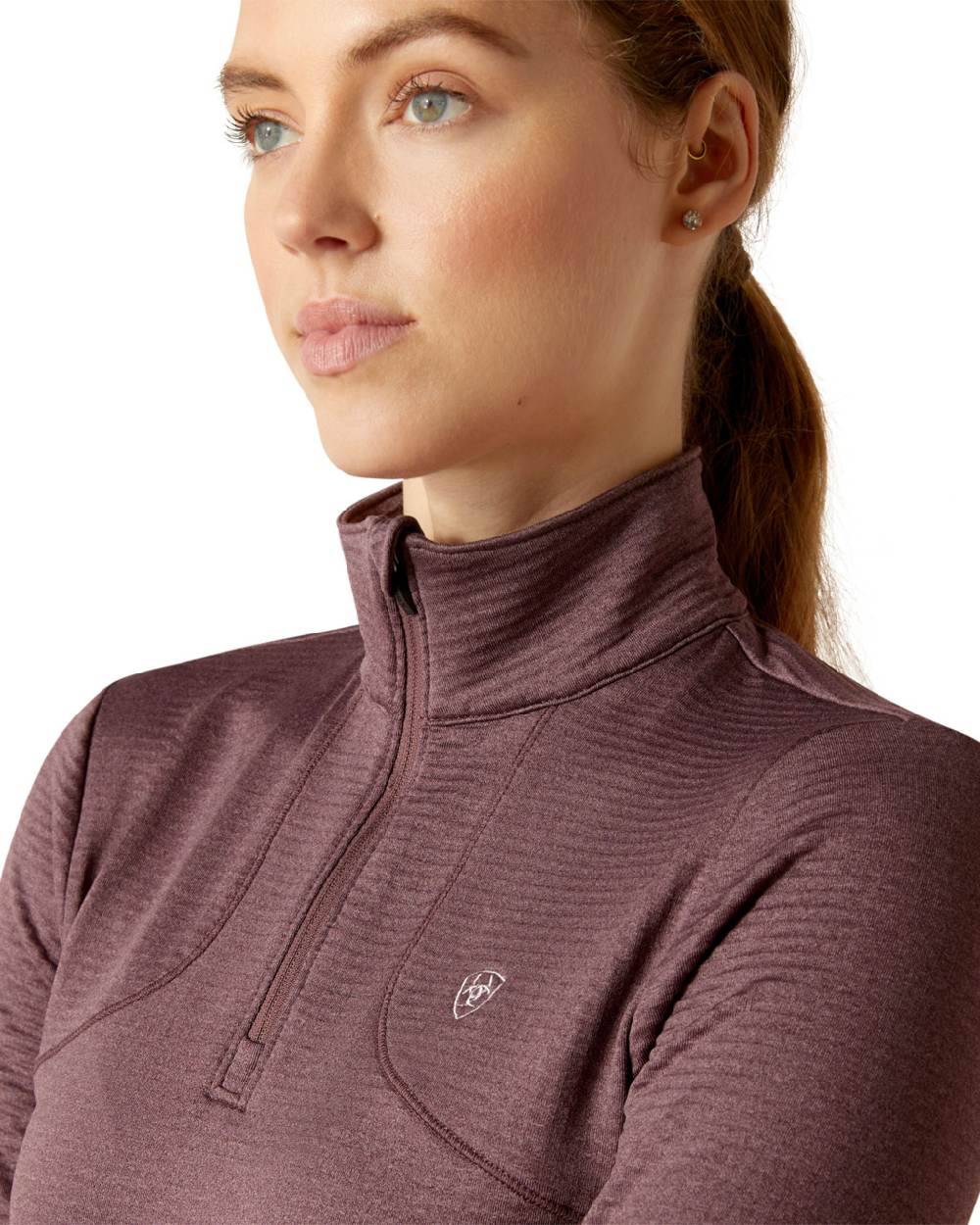 Ariat Womens Gridwork 1/4 Zip Base Layer in Huckleberry 