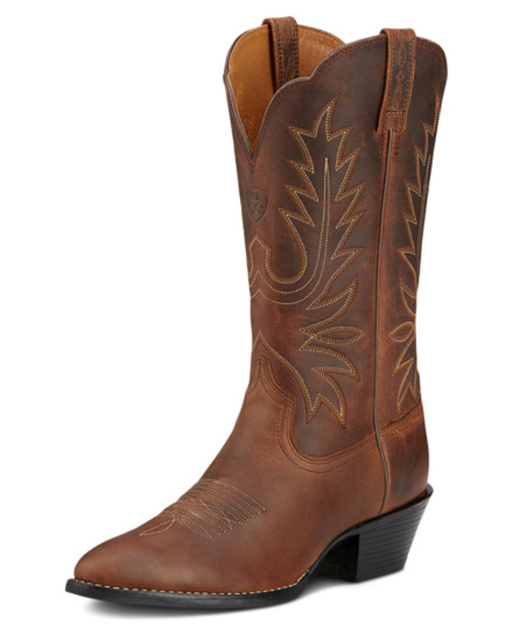 Ariat Womens Heritage R Toe Western Boot in Distressed Brown 