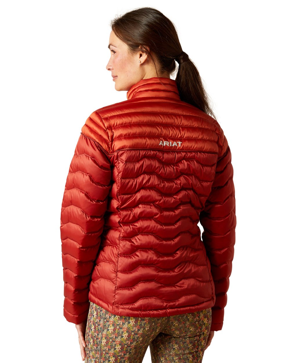Ariat Womens Ideal Down Jacket in IR Red Ochre/Burnt Brick 