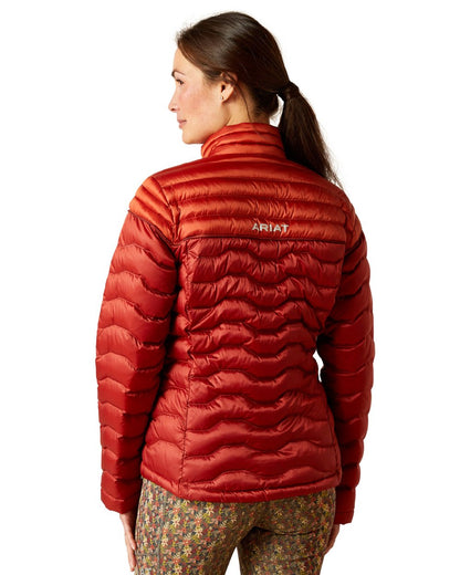 Ariat Womens Ideal Down Jacket in IR Red Ochre/Burnt Brick 
