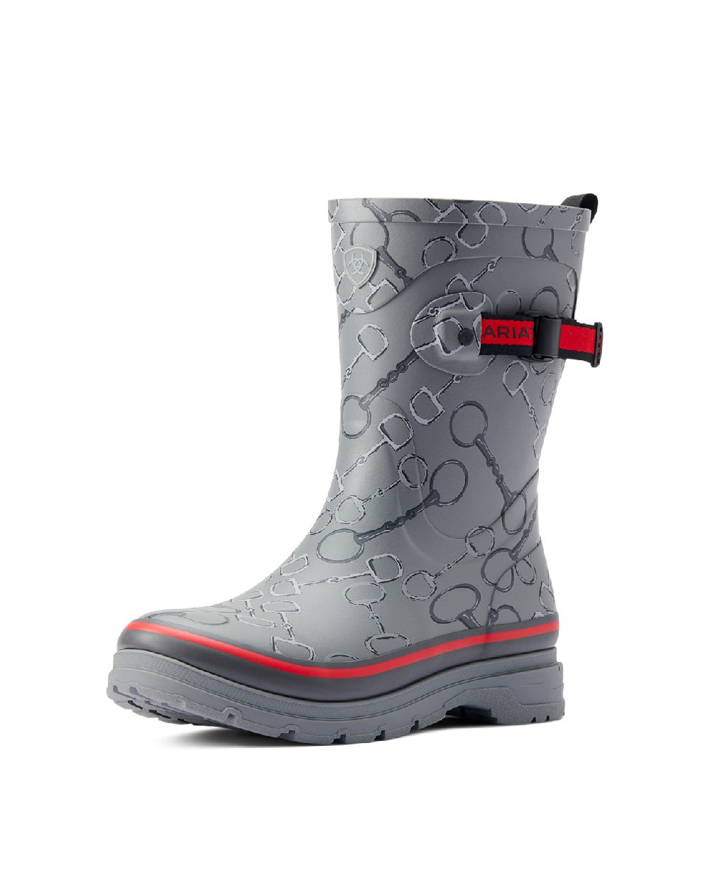 Ariat Womens Kelmarsh Mid Rubber Wellington Boots in Grey Bit Print 