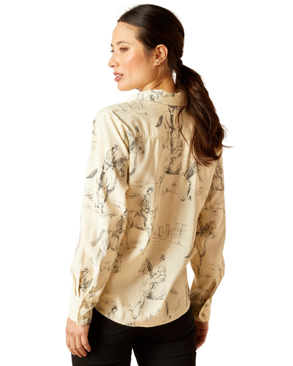 Ariat Womens Larkspur Blouse in Ivory Toile 