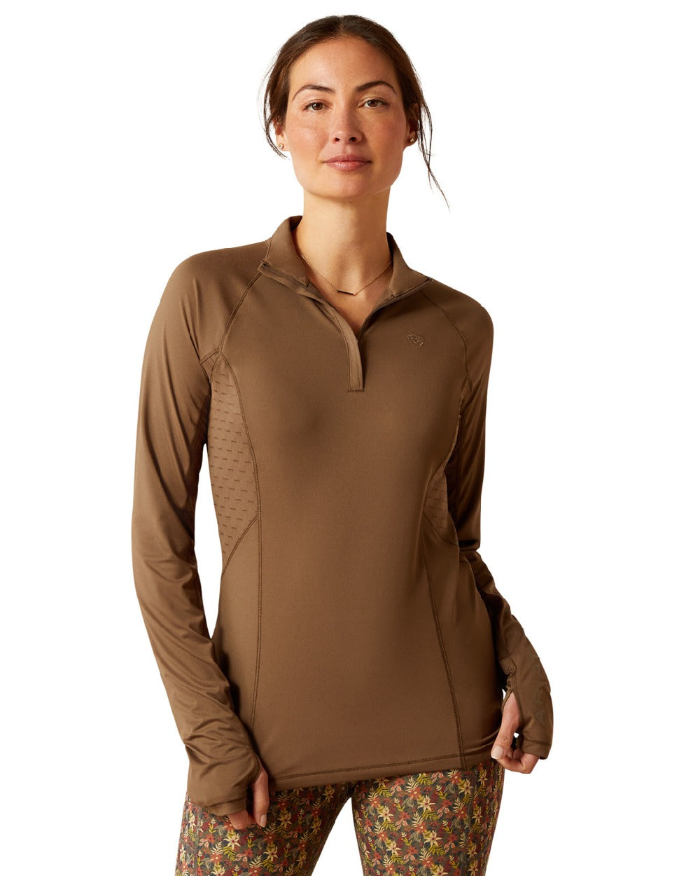 Ariat Womens Lowell 2.0 1/4 Zip Long Sleeve Base Layer in Canteen 