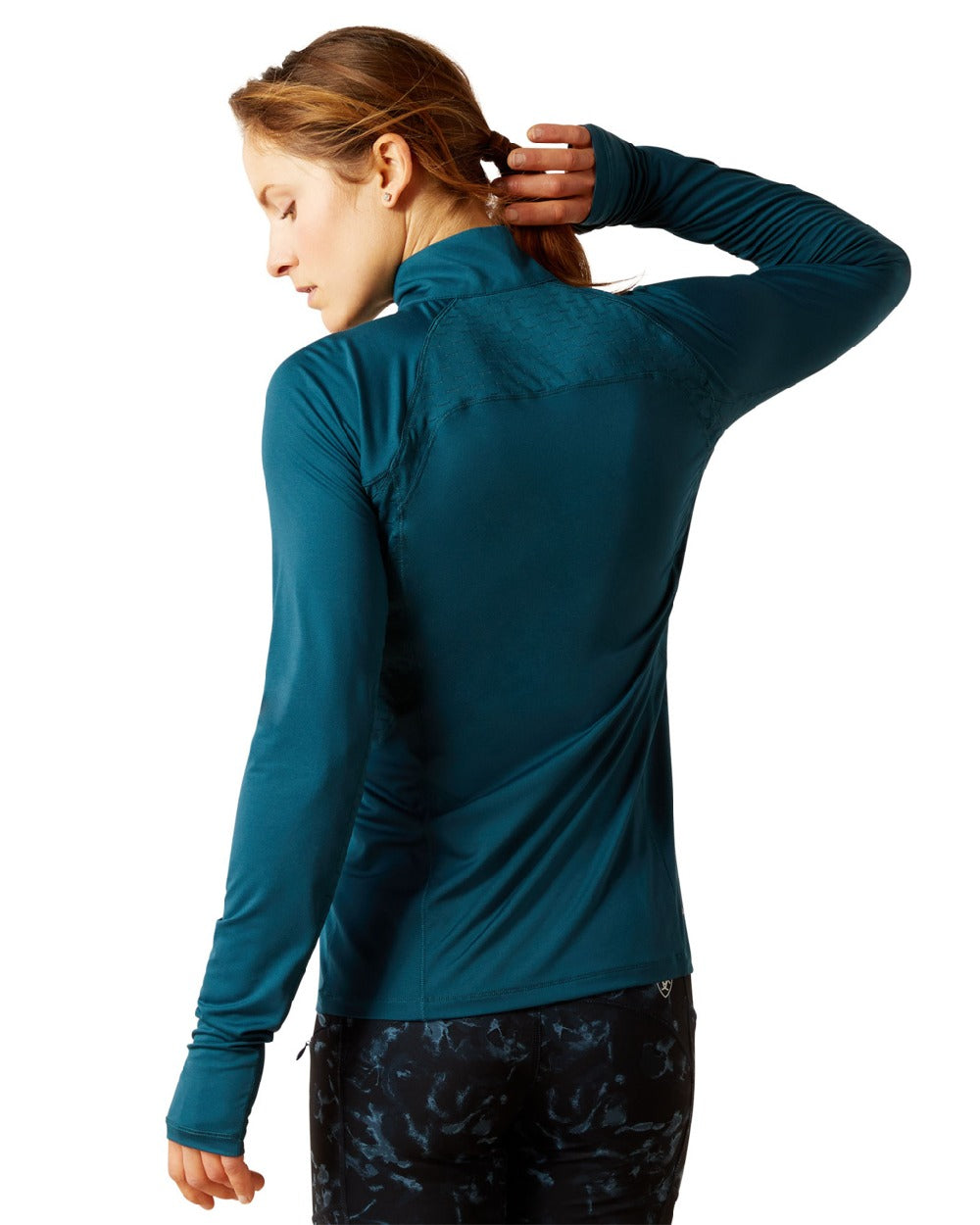 Ariat Womens Lowell 2.0 1/4 Zip Long Sleeve Base Layer in Reflecting Pond 