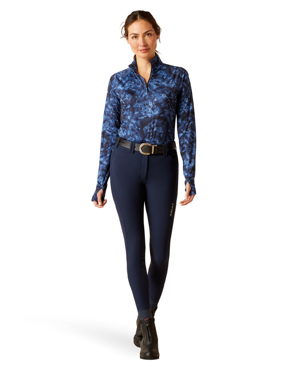 Ariat Womens Lowell 2.0 1/4 Zip Long Sleeve Base Layer in Stormy Skies 