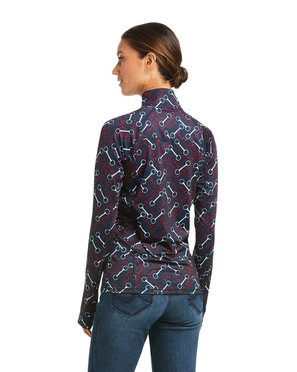 Ariat Womens Lowell 2.0 1/4 Zip Long Sleeve Base Layer in Team Print 