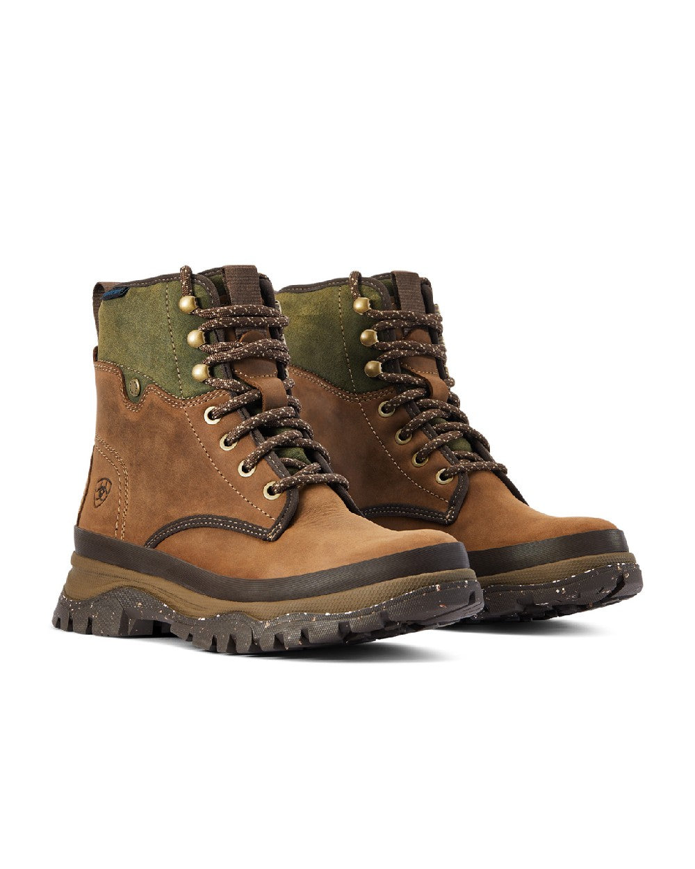 Ariat Womens Moresby Waterproof Boots in Oily Distressed Brown/Olive 