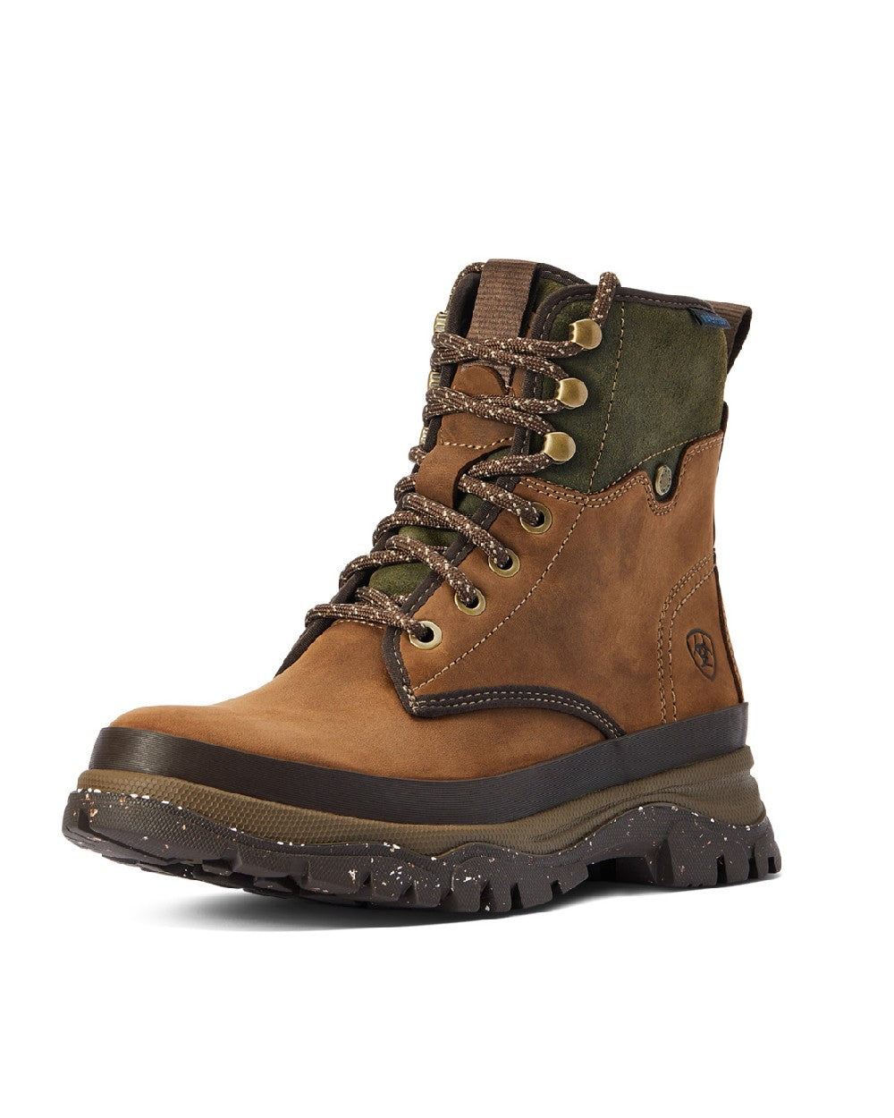 Ariat Womens Moresby Waterproof Boots in Oily Distressed Brown/Olive 