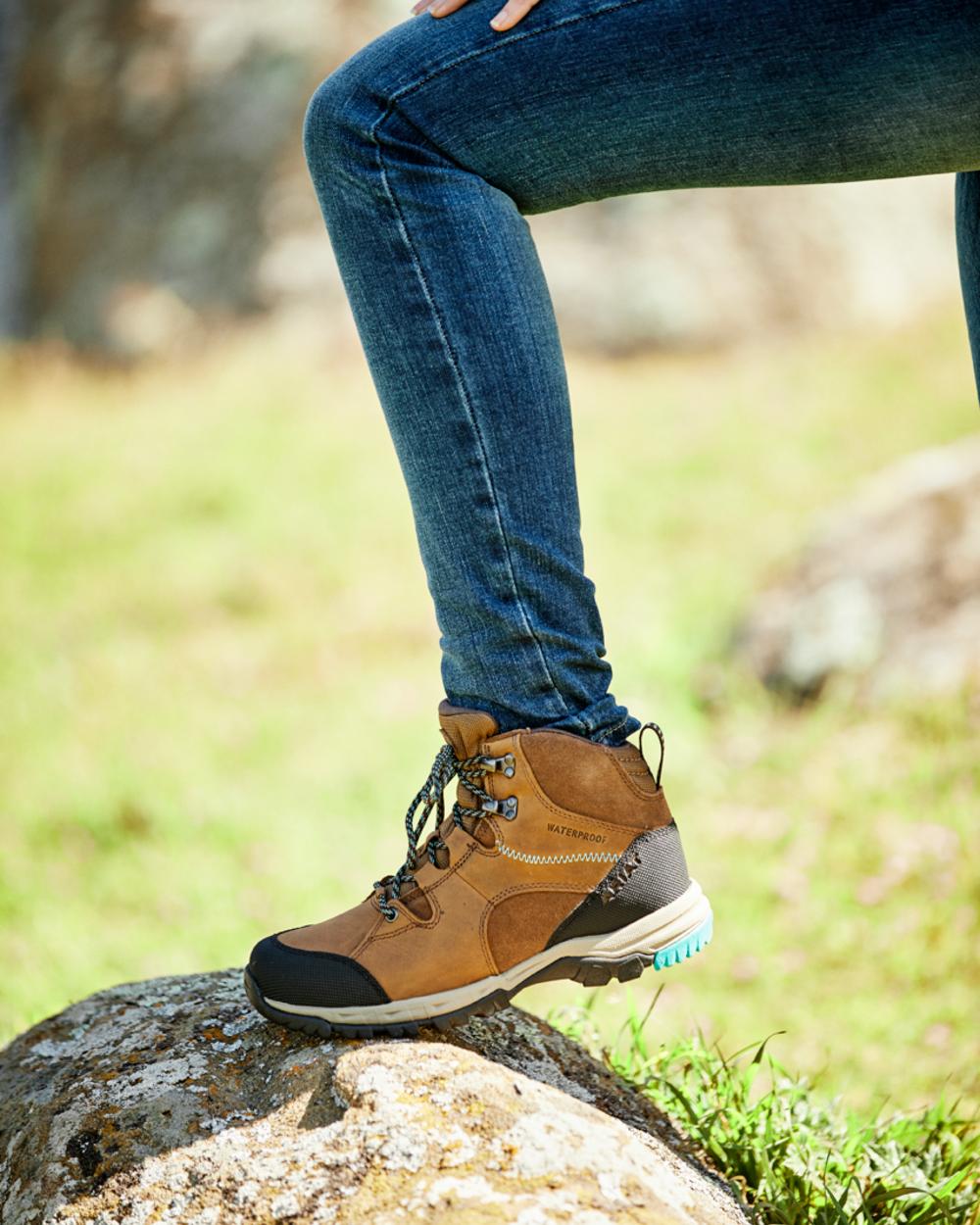 Ariat Womens Skyline Mid Waterproof Boots in Distressed Brown 