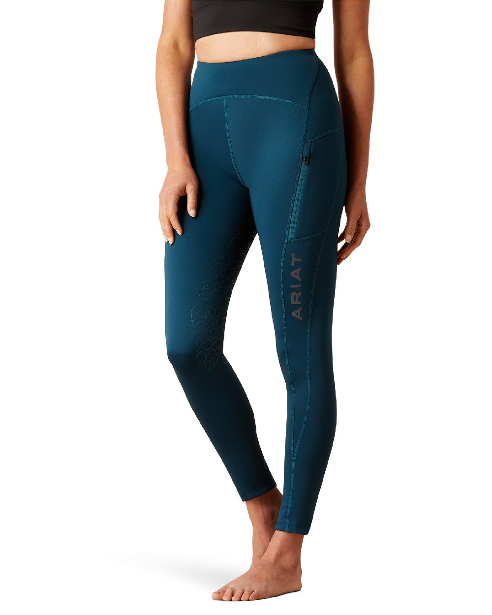 Ariat Womens Venture Thermal Half Grip Tights in Reflecting Pond 