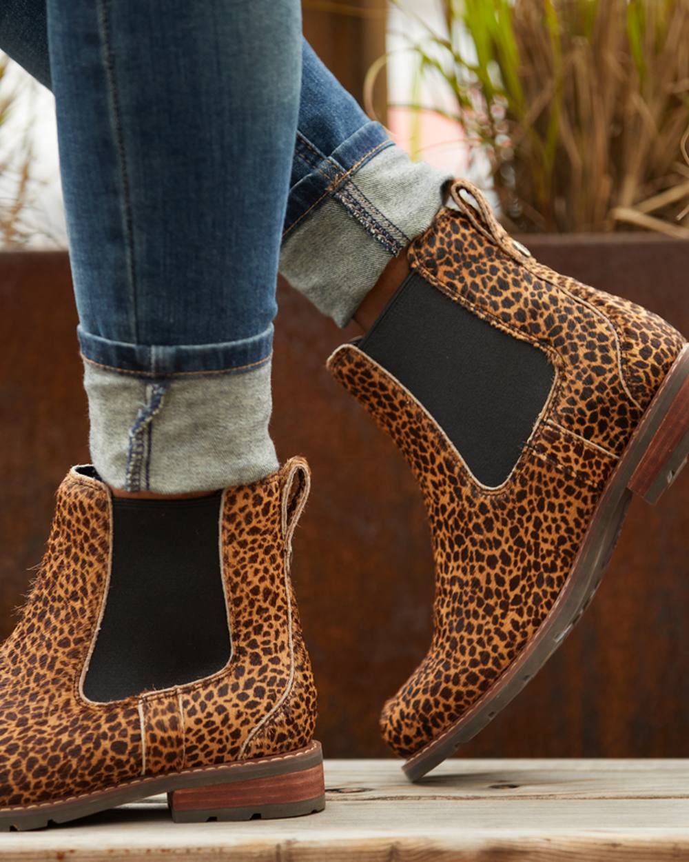 Ariat Womens Wexford Chelsea Boots in Cheetah Hair On 