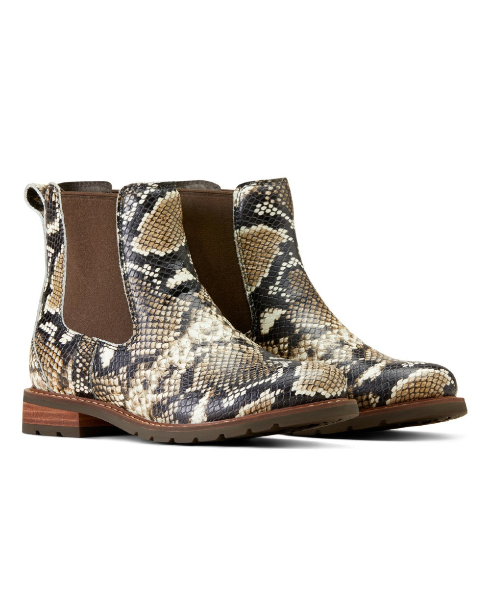 Ariat Womens Wexford Chelsea Boots in Snake Print 