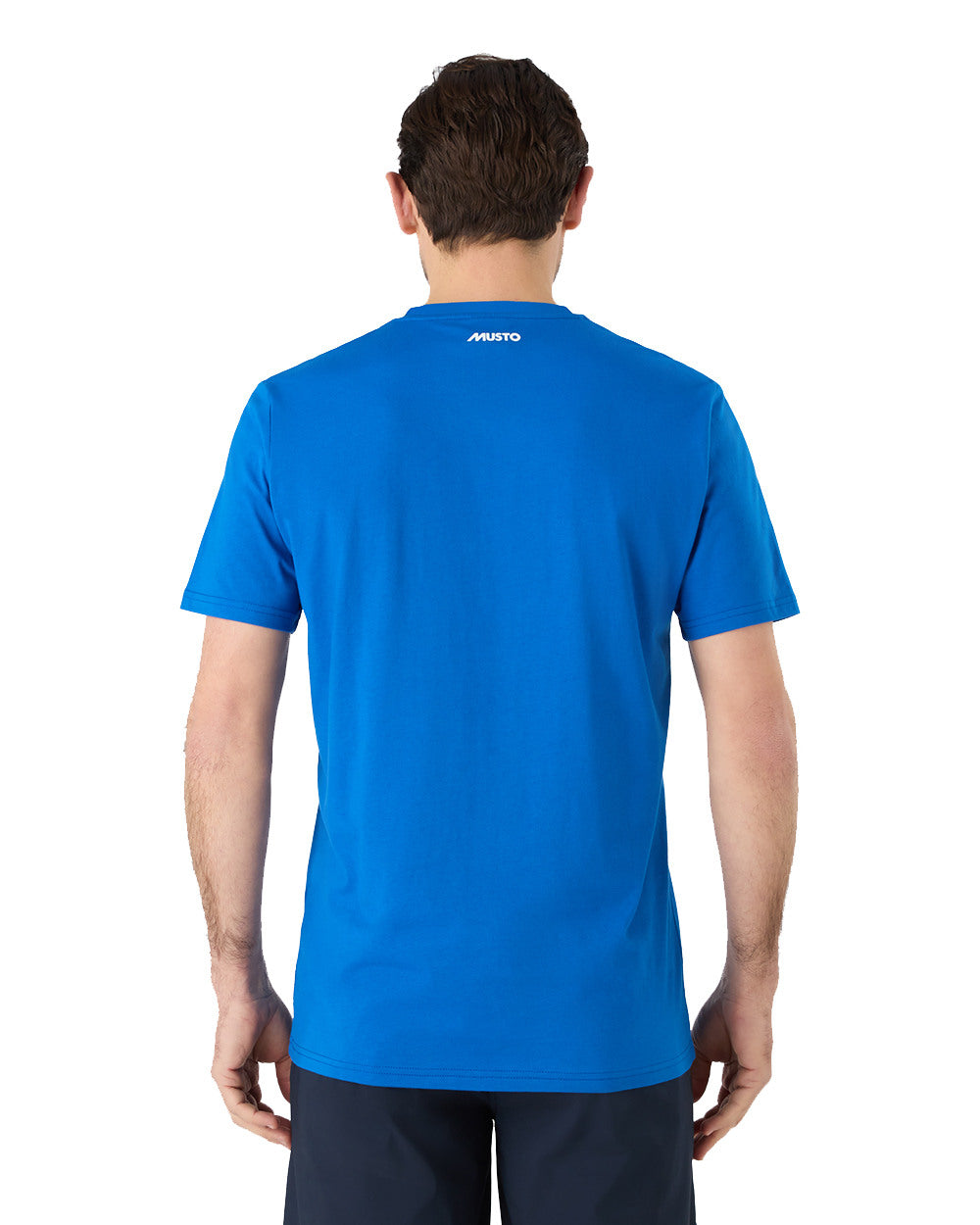 Aruba Blue Coloured Musto Mens 1964 Short Sleeve T-Shirt On A White Background 