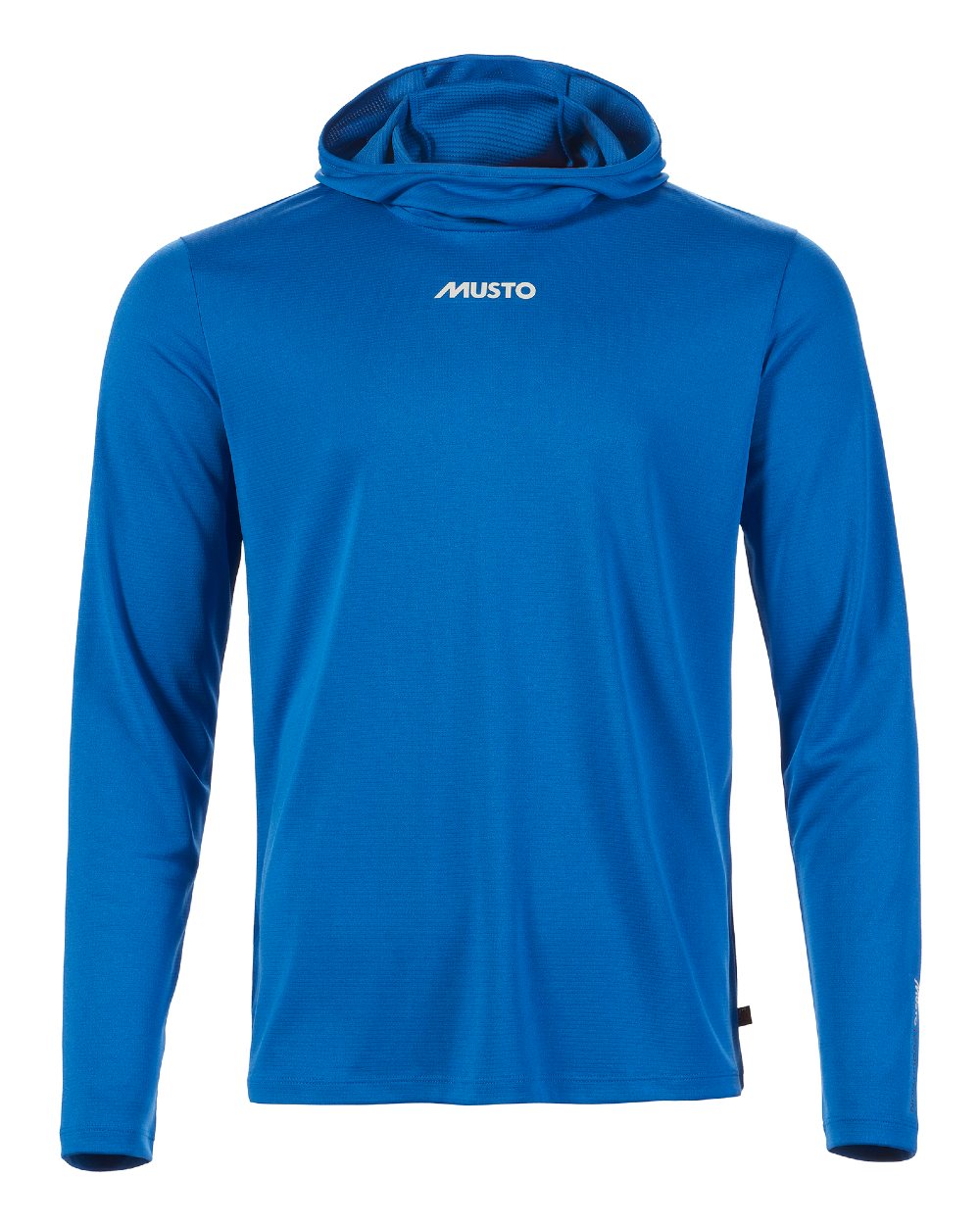 Aruba Blue Coloured Musto Mens Evolution Sunblock Fast Dry Hoodie On A White Background 