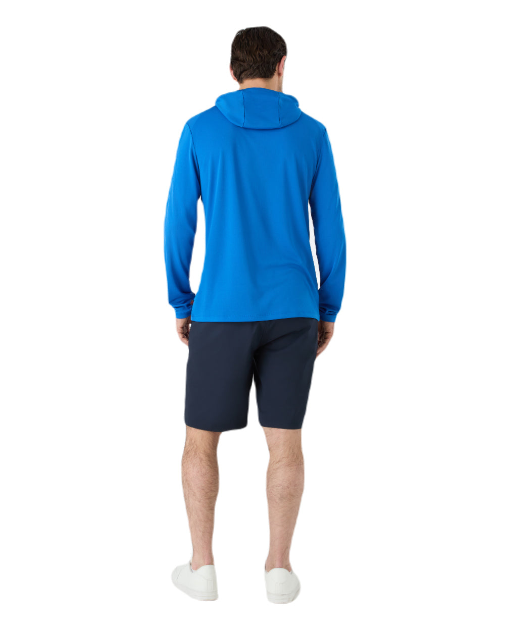 Aruba Blue Coloured Musto Mens Evolution Sunblock Fast Dry Hoodie On A White Background 