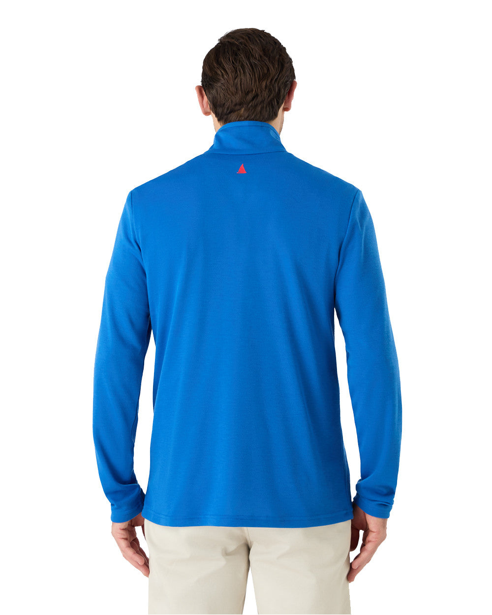 Aruba Blue Coloured Musto Mens Fast Dry Half Zip Top On A White Background 