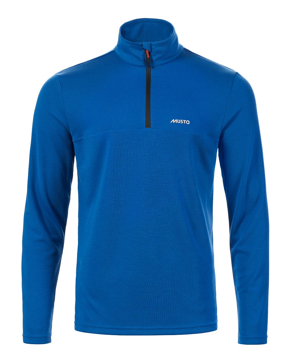 Aruba Blue Coloured Musto Mens Fast Dry Half Zip Top On A White Background 