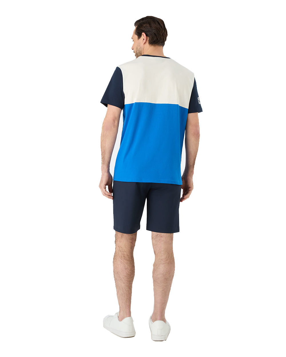 Aruba Blue Coloured Musto Mens 64 Short Sleeve T-Shirt On A White Background 