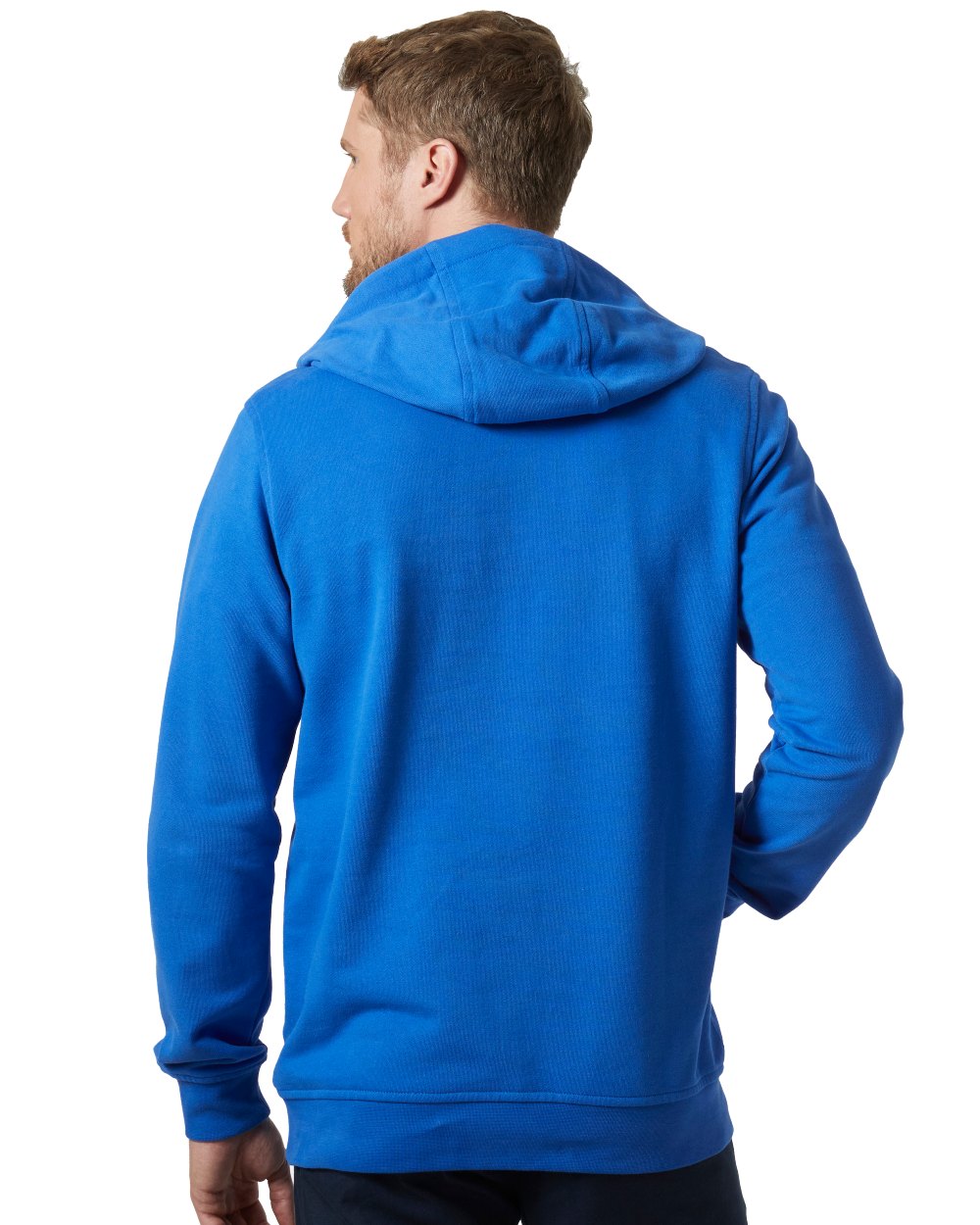 Cobalt 2.0 Coloured Helly Hansen Mens Logo Hoodie On A White Background 