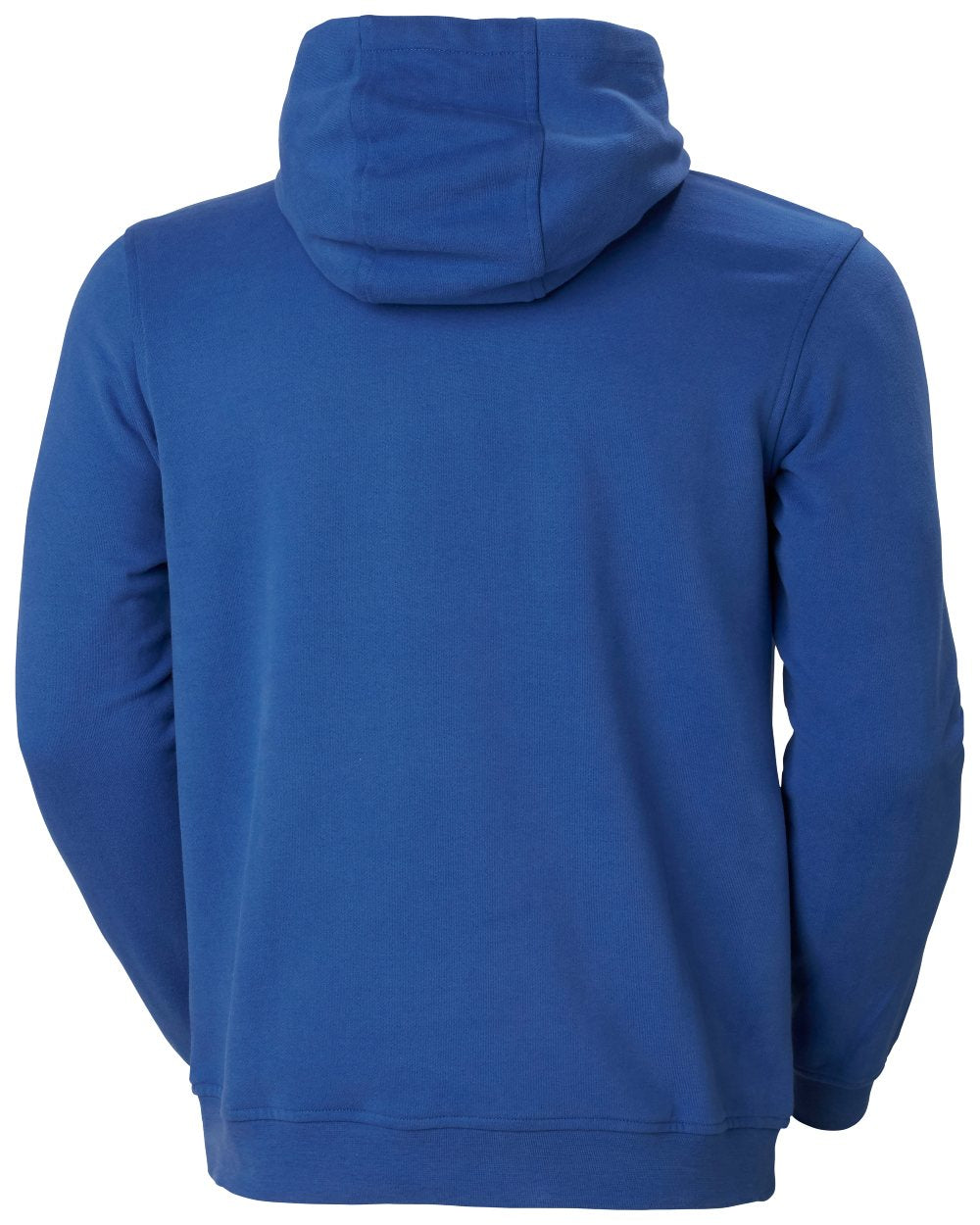 Azurite Coloured Helly Hansen Mens Logo Hoodie On A White Background 