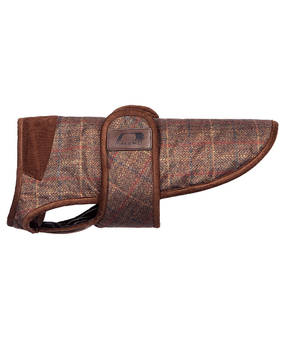 Check Brown Coloured Baleno Bobby Printed Tweed Dog Coat on white background 