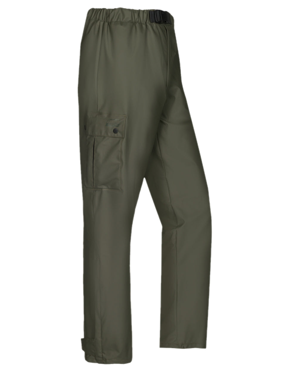 Khaki Coloured Baleno Cartouche Flexothane Rain Trousers on white background 