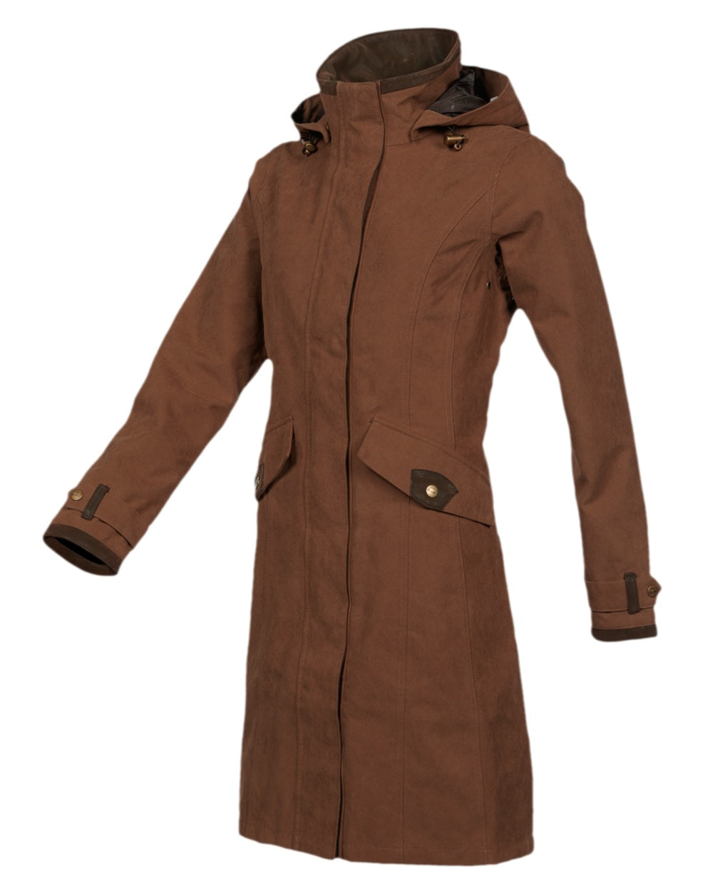 Brown Coloured Baleno Chelsea Mid Length Coat on white background 