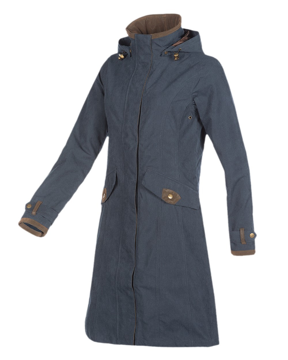 Navy Blue Coloured Baleno Chelsea Mid Length Coat on white background 