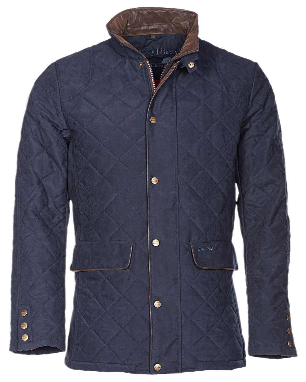 Navy Blue Coloured Baleno Cheltenham Quilted Jacket on white background 