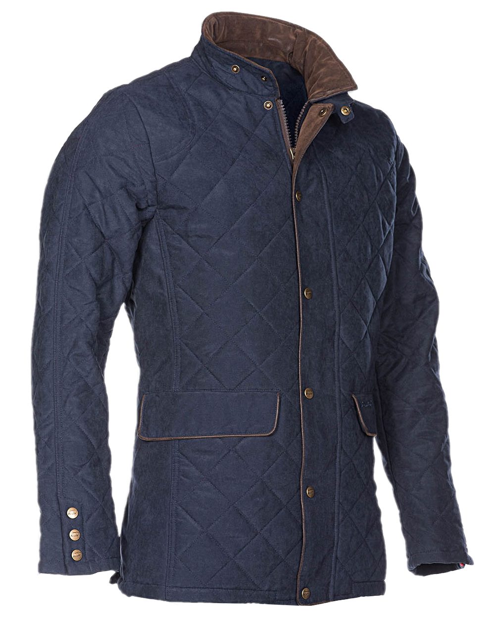 Navy Blue Coloured Baleno Cheltenham Quilted Jacket on white background 