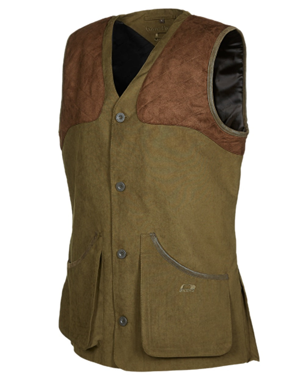 Pine Green Coloured Baleno Dolman Gilet on white background 