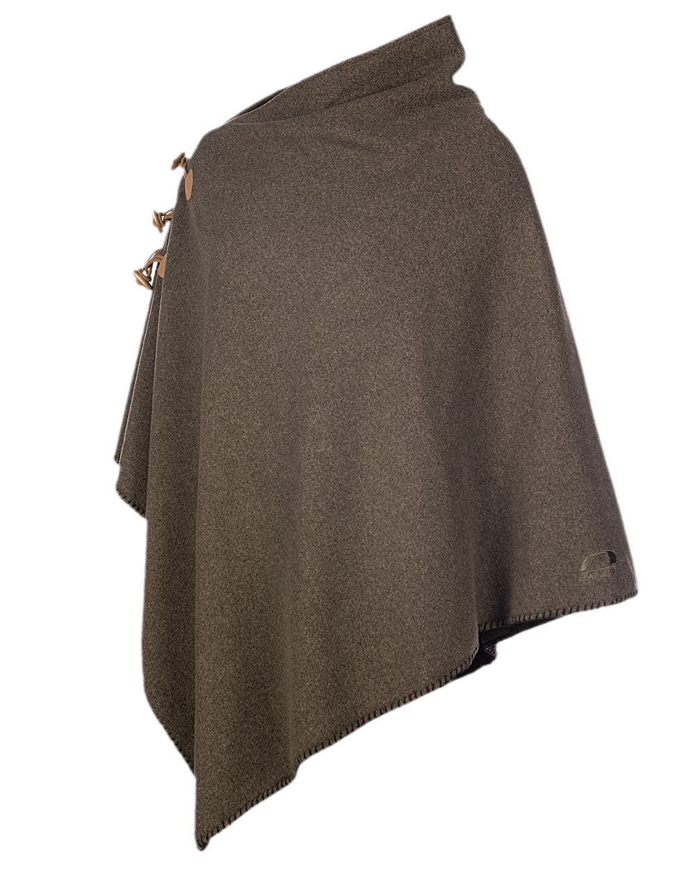 Moss Green Coloured Baleno Elite Fleece Poncho on white background 