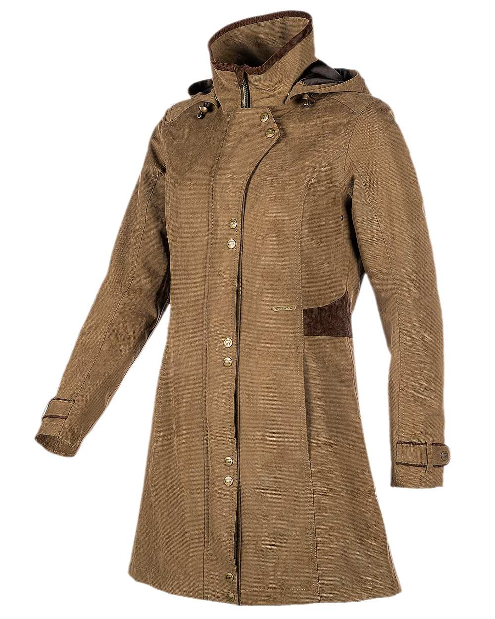 Camel Coloured Baleno Harmony Waterproof Coat on white background 