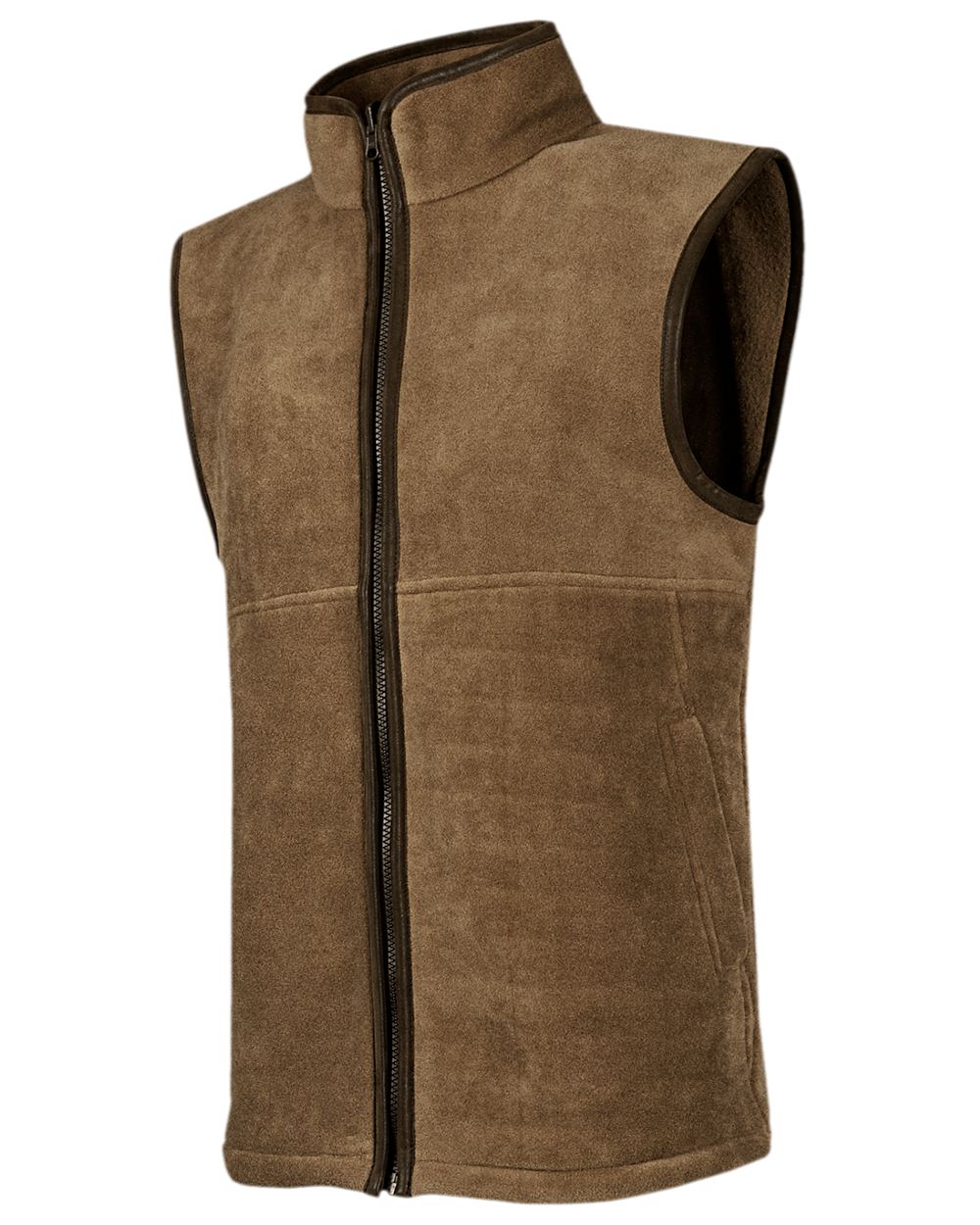 Camel Coloured Baleno Harvey Fleece Gilet on white background 