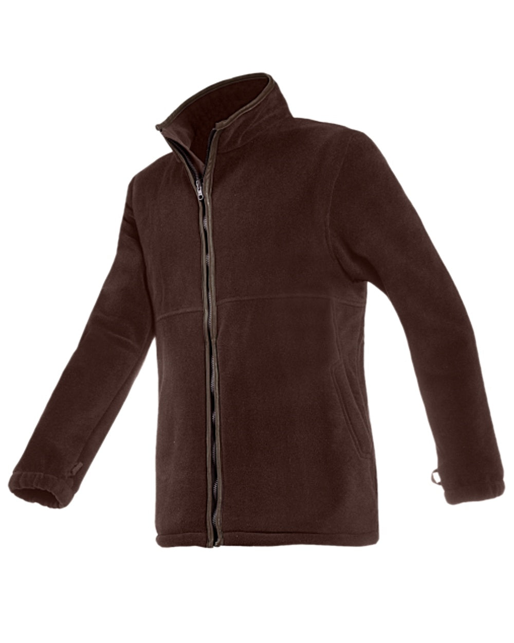 Chocolate Coloured Baleno Henry Fleece Jacket on white background 