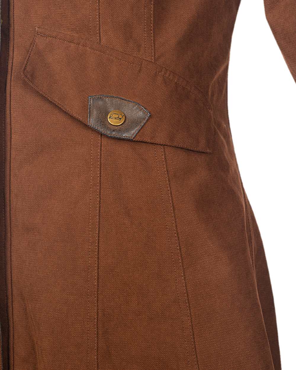 Earth Brown Coloured Baleno Kensington Long Waterproof Coat on white background 