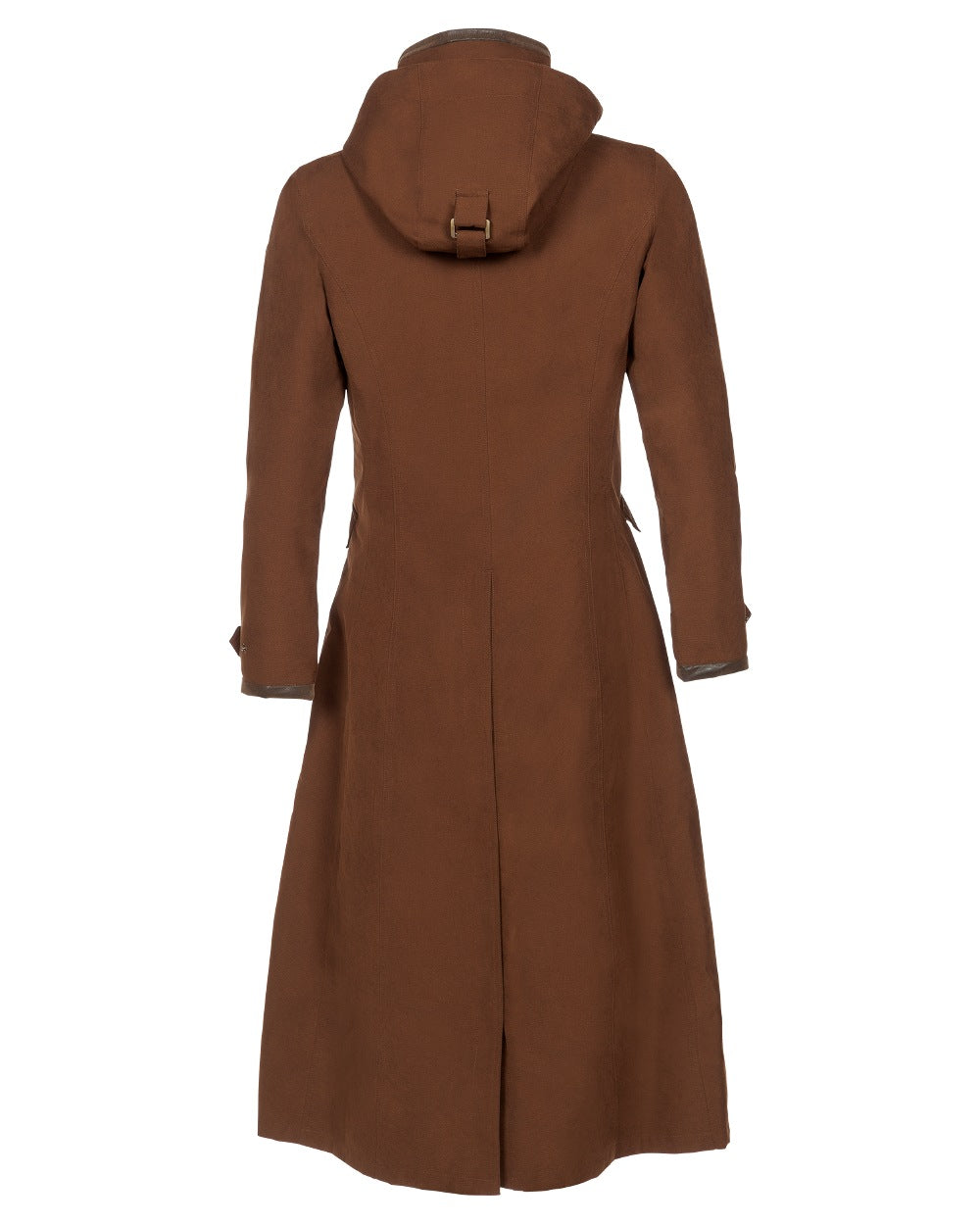 Earth Brown Coloured Baleno Kensington Long Waterproof Coat on white background 