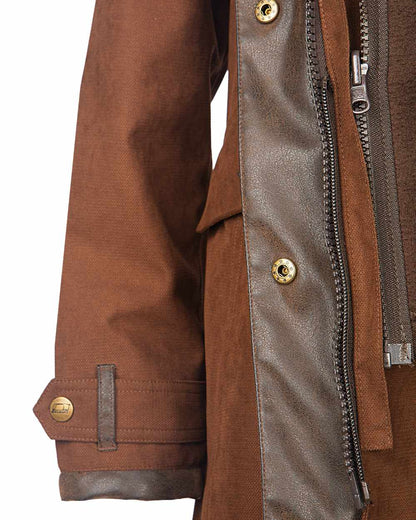 Earth Brown Coloured Baleno Kensington Long Waterproof Coat on white background 