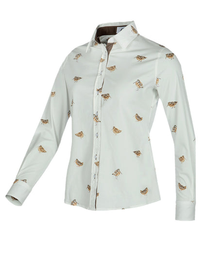 Woodcock Print Coloured Baleno Laura Shirt on white background 