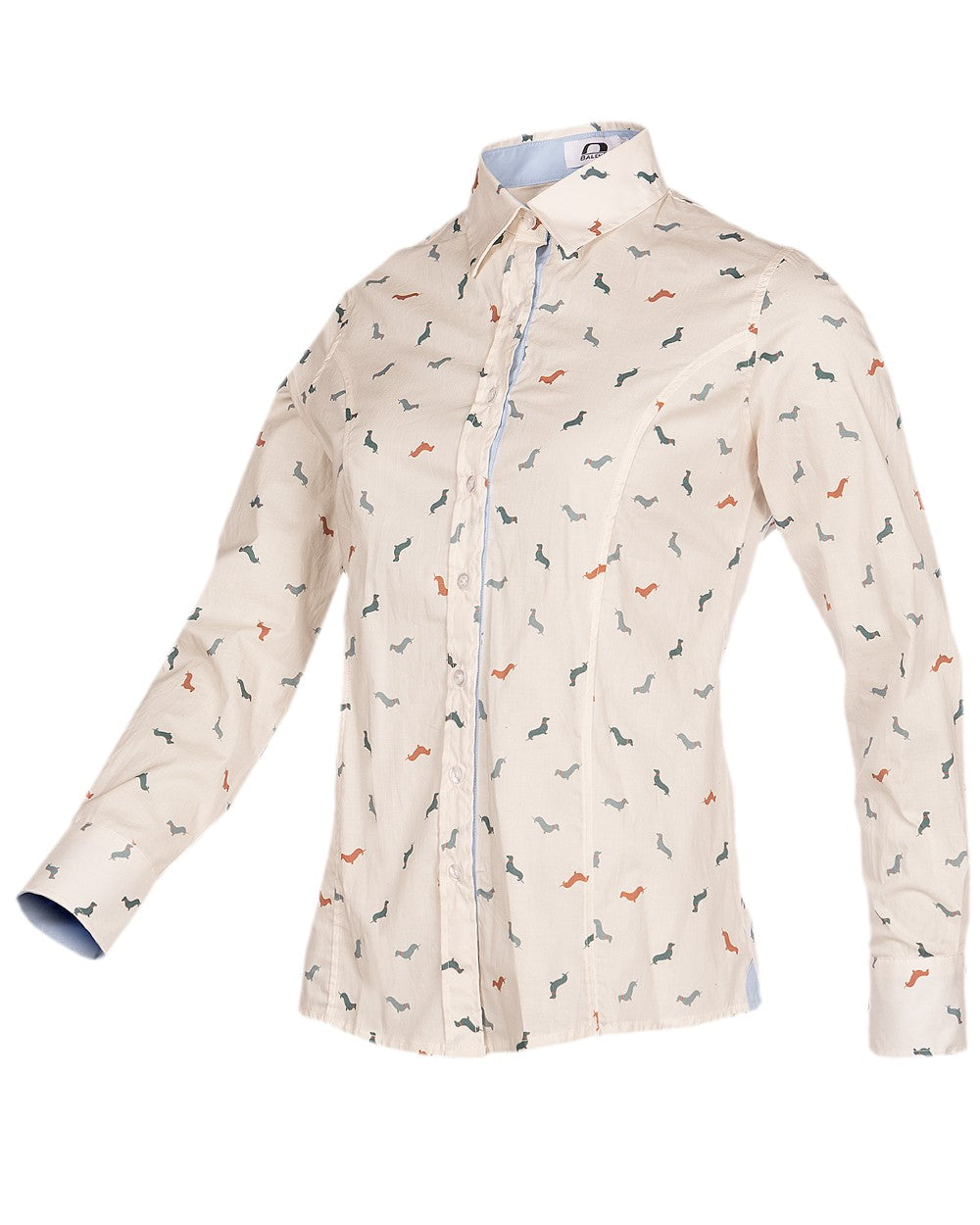 Dashound Print Coloured Baleno Mary Shirt on white backgroud 