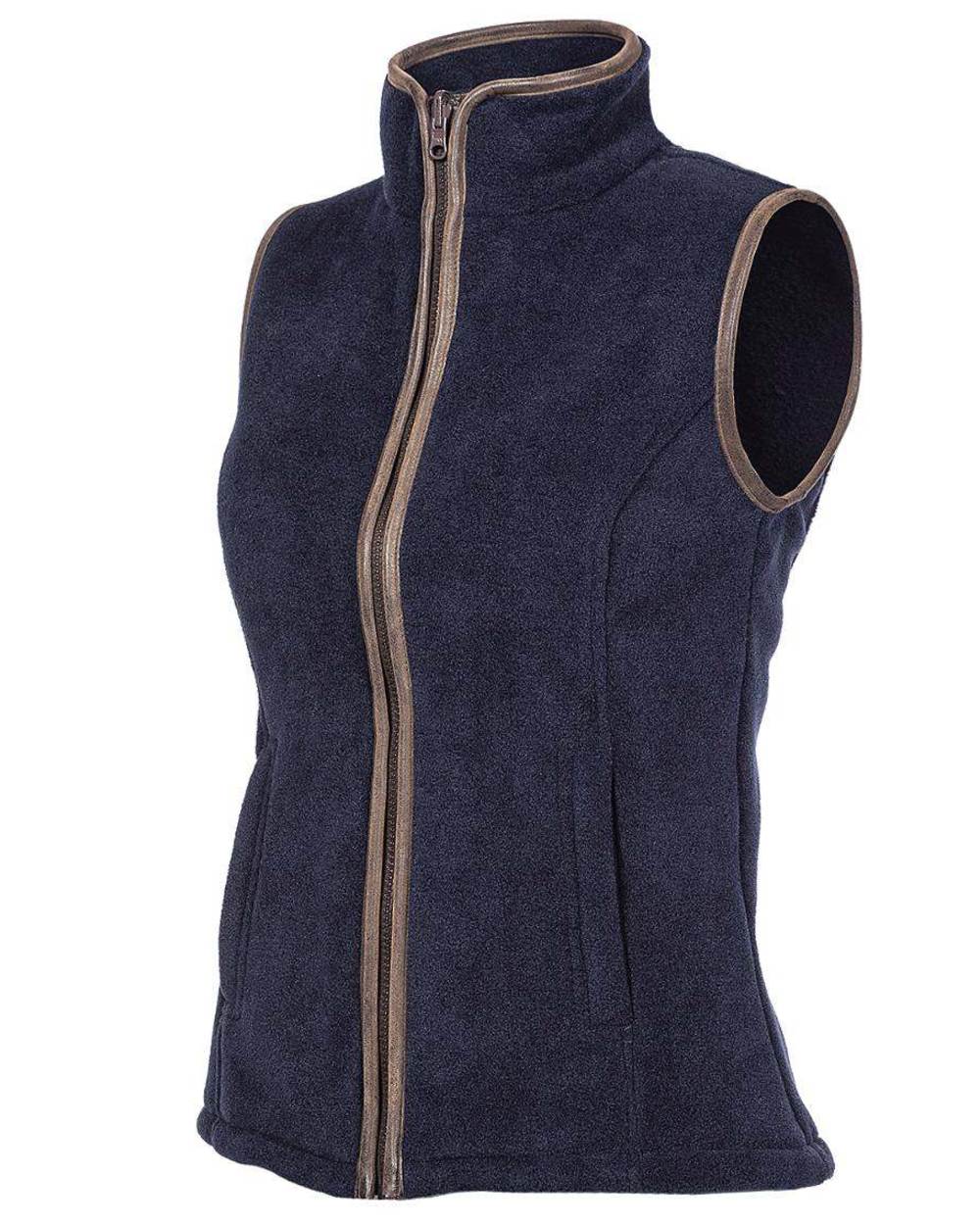 Navy Blue coloured Baleno Sally Ladies Fleece Gilet on white background 