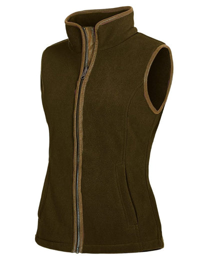 Olive coloured Baleno Sally Ladies Fleece Gilet on garden background 