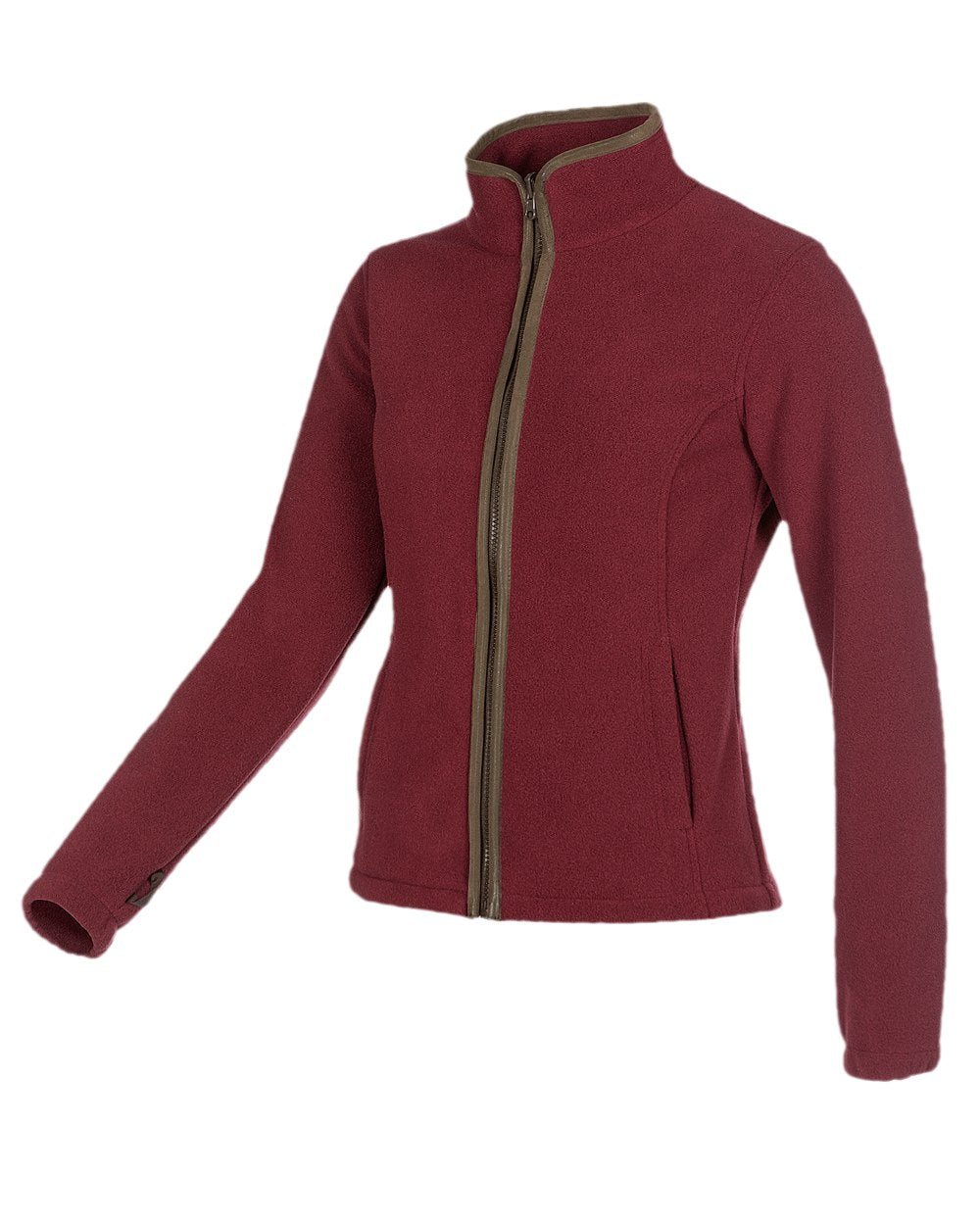 Burgundy Coloured Baleno Sarah Fleece Jacket on white background 