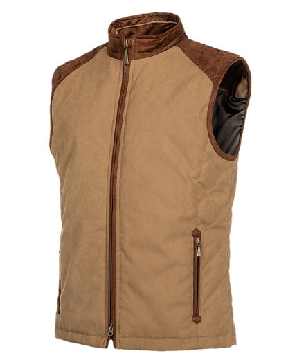 Camel Coloured Baleno Scott Quilted Mens Bodywarmer on white background 