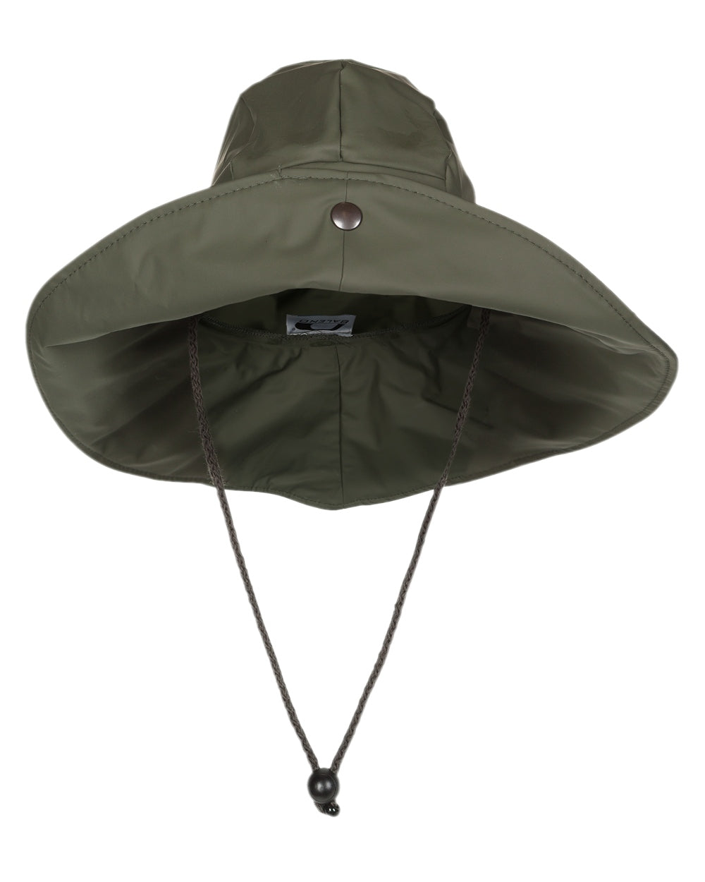 Khaki Coloured Baleno Southwester Rain Hat on white background 