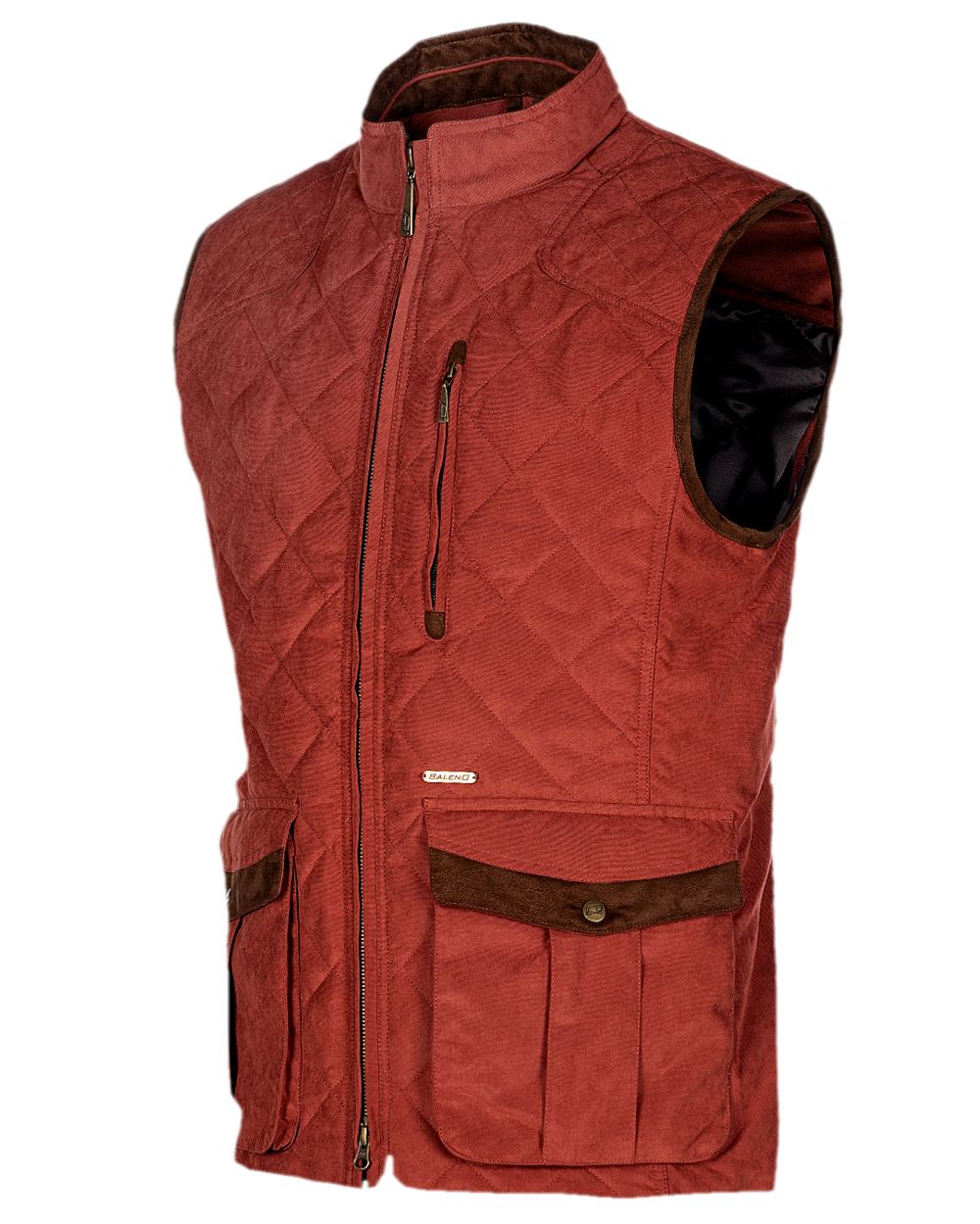 Brick Coloured Baleno Thames Quilted Bodywarmer on white background 