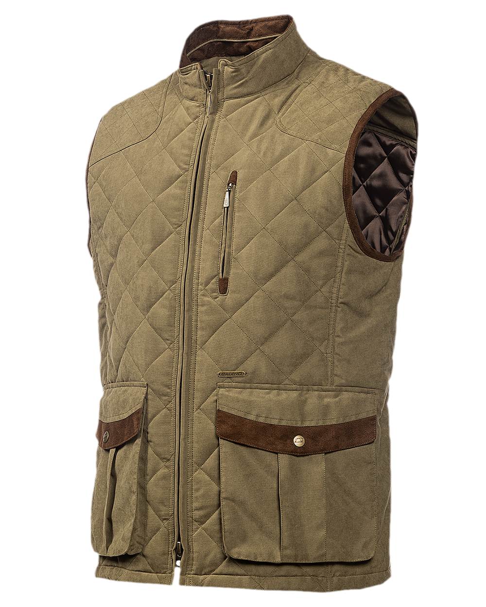 Light Khaki Coloured Baleno Thames Quilted Bodywarmer on white background 